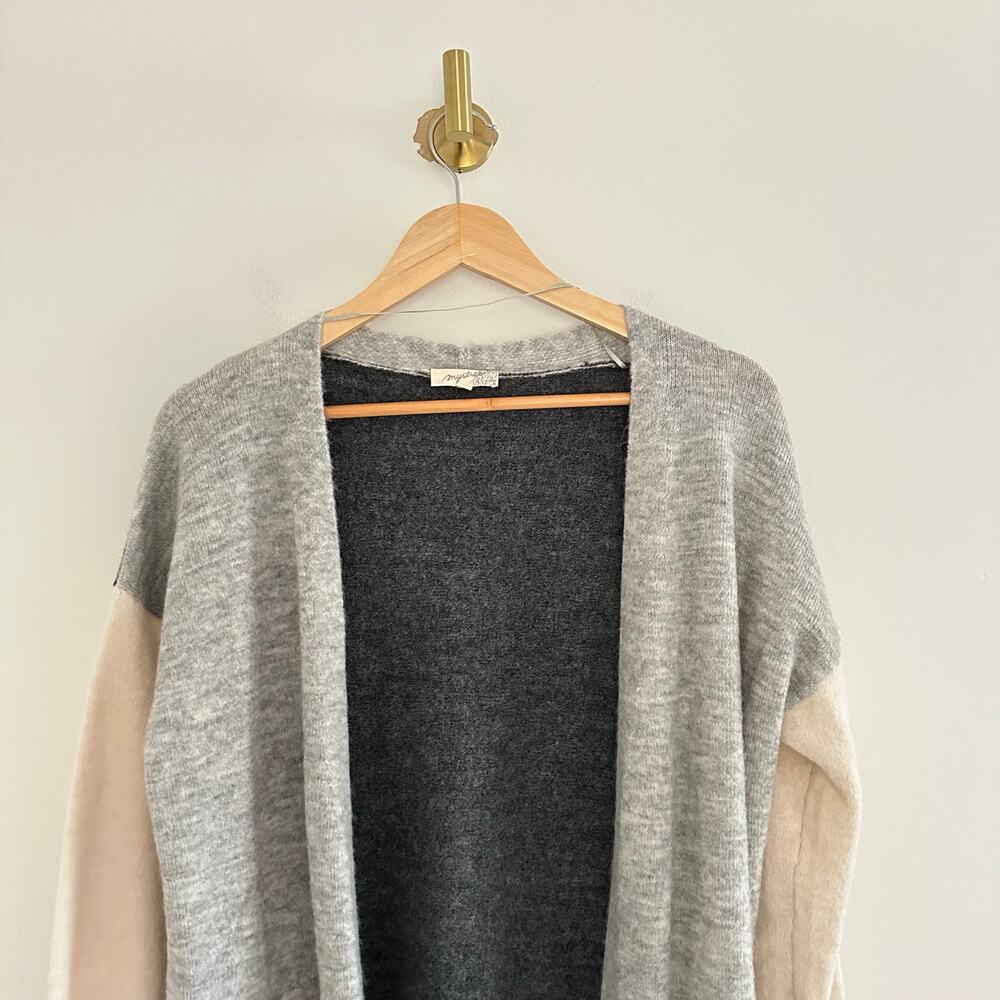 Mystree Open-Front Colorblock Cardigan Sweater Gr… - image 3